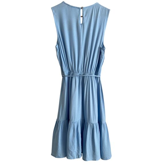 INC International Concepts‎ XS Blue Tiered Belted Dress NWT - Picture 3 of 7